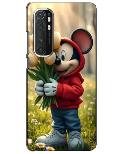 Чехол для Xiaomi Mi Note 10 Lite с картинкой «Микки с тюльпанами»