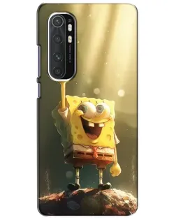 Чехол для Xiaomi Mi Note 10 Lite с картинкой «Сияющий Спанч Боб»