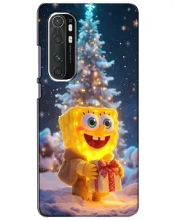 Чехол для Xiaomi Mi Note 10 Lite с картинкой «Рождественский Спанч Боб»
