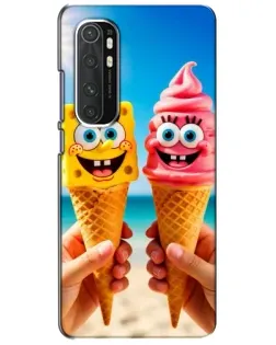 Чехол для Xiaomi Mi Note 10 Lite с картинкой «Спанч Боб мороженое»