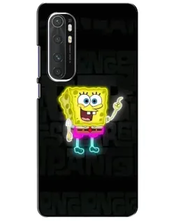 Чехол для Xiaomi Mi Note 10 Lite с картинкой «Неоновый Губка Боб»