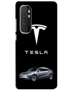 Чехол для Xiaomi Mi Note 10 Lite с картинкой «Tesla Model Y»