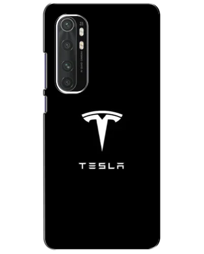 Чехол для Xiaomi Mi Note 10 Lite с картинкой «Tesla White Logo»