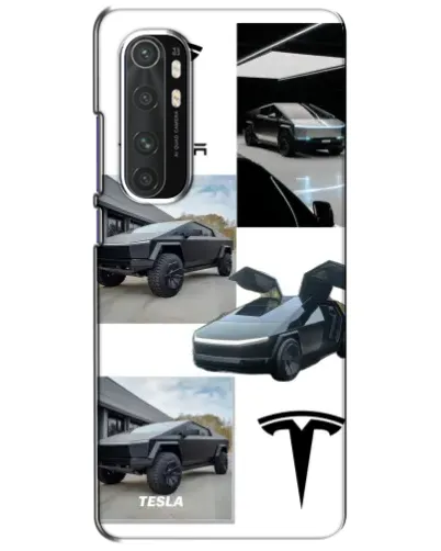 Чехол для Xiaomi Mi Note 10 Lite с картинкой «Коллаж Cybertruck Tesla»