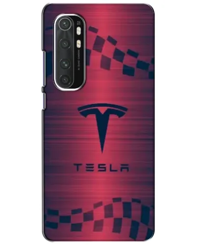 Чехол для Xiaomi Mi Note 10 Lite с картинкой «Тесла красный карбон»