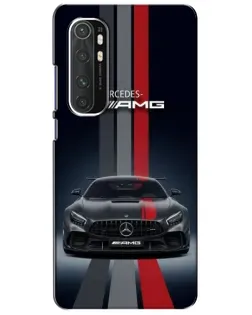 Чехол для Xiaomi Mi Note 10 Lite с картинкой «Mercedes — белый карбон»