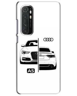 Чехол для Xiaomi Mi Note 10 Lite с картинкой «Audi — контрастный дизайн»