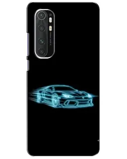 Чехол для Xiaomi Mi Note 10 Lite с картинкой «Неоновый контур Lamborghini»