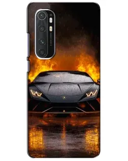 Чехол для Xiaomi Mi Note 10 Lite с картинкой «Lamborghini в огне»