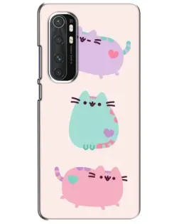Чехол для Xiaomi Mi Note 10 Lite с картинкой «Pusheen трио»