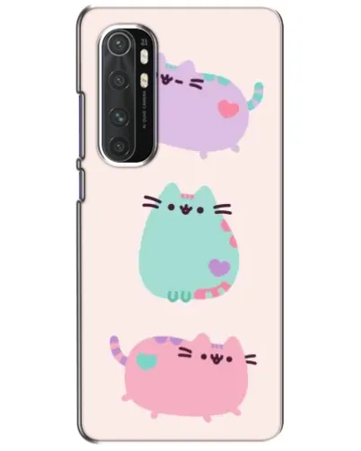 Чехол для Xiaomi Mi Note 10 Lite с картинкой «Pusheen трио»