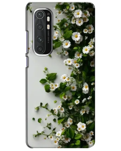 Чехол для Xiaomi Mi Note 10 Lite с картинкой «Ветка мелких белых цветов»