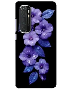 Чехол для Xiaomi Mi Note 10 Lite с картинкой «Фиолетовые цветы с росою»