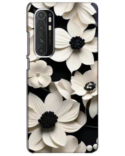 Чехол для Xiaomi Mi Note 10 Lite с картинкой «Объемные белые цветы»