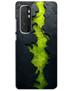Чехол для Xiaomi Mi Note 10 Lite с картинкой «Салатовый разлом скалы»