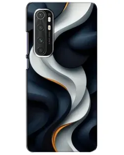 Чехол для Xiaomi Mi Note 10 Lite с картинкой «Объемные черно-белые ленты»