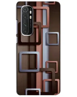Чехол для Xiaomi Mi Note 10 Lite с картинкой «Коричневые объемные квадраты»