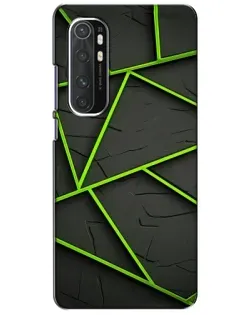 Чехол для Xiaomi Mi Note 10 Lite с картинкой «Зеленые геометрические линии»