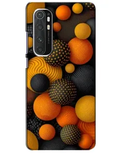 Чехол для Xiaomi Mi Note 10 Lite с картинкой «Объемные оранжевые сферы»