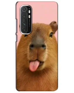 Чехол для Xiaomi Mi Note 10 Lite с картинкой «Капибара с языком»