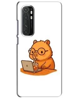Чехол для Xiaomi Mi Note 10 Lite с картинкой «Капибара с ноутбуком»