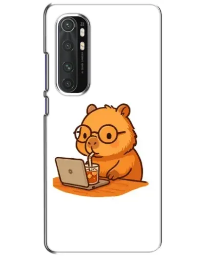 Чехол для Xiaomi Mi Note 10 Lite с картинкой «Капибара с ноутбуком»