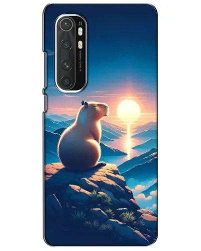 Чехол для Xiaomi Mi Note 10 Lite с картинкой «Закат солнца с капибарой»