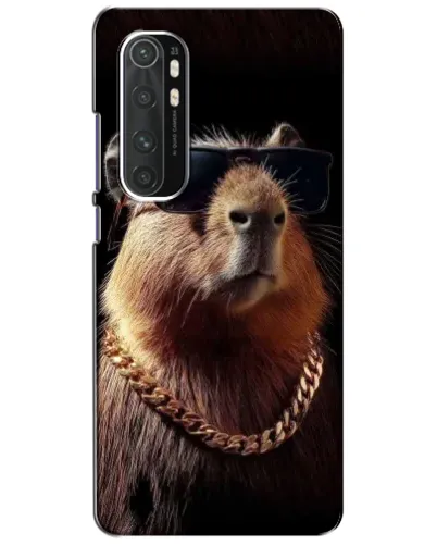Чехол для Xiaomi Mi Note 10 Lite с картинкой «Капибара золотая цепь»