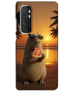 Чехол для Xiaomi Mi Note 10 Lite с картинкой «Капибара с пиццей»