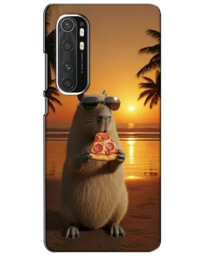 Чехол для Xiaomi Mi Note 10 Lite с картинкой «Капибара с пиццей»