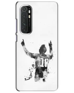 Чехол для Xiaomi Mi Note 10 Lite с картинкой «Черно-белый силуэт Месси»