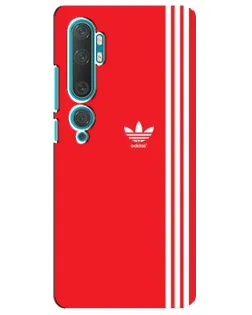 Чехол для Xiaomi Mi Note 10 с картинкой «Красный минимализм Adidas»