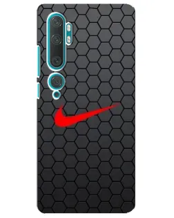 Чехол для Xiaomi Mi Note 10 с картинкой «Nike — карбоновая сетка»