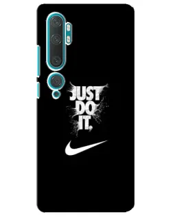 Чехол для Xiaomi Mi Note 10 с картинкой «Текстовый принт Nike»