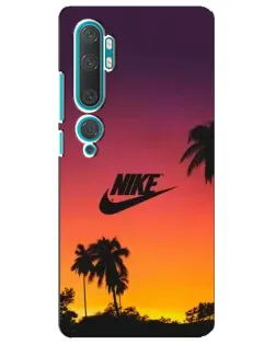 Чехол для Xiaomi Mi Note 10 с картинкой «Nike на закате солнца»