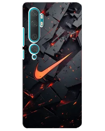 Чехол для Xiaomi Mi Note 10 с картинкой «Nike — эффект разломов»