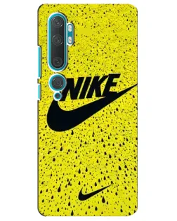Чехол для Xiaomi Mi Note 10 с картинкой «Желтый текстурный Nike»