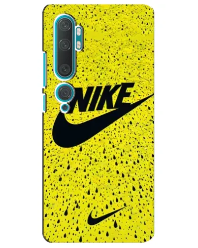 Чехол для Xiaomi Mi Note 10 с картинкой «Желтый текстурный Nike»