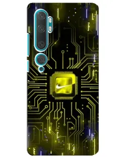 Чехол для Xiaomi Mi Note 10 с картинкой «Nike — золотая искра»