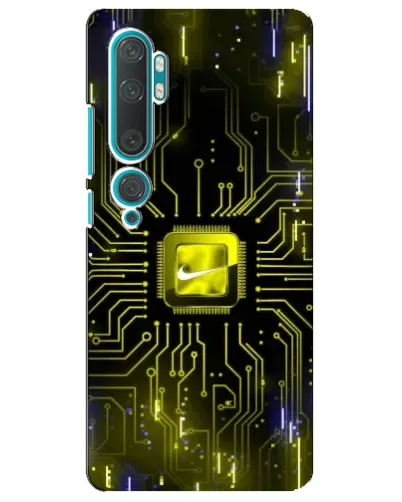 Чехол для Xiaomi Mi Note 10 с картинкой «Nike — золотая искра»