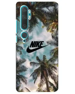 Чехол для Xiaomi Mi Note 10 с картинкой «Тропический принт Nike»