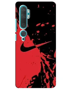 Чехол для Xiaomi Mi Note 10 с картинкой «Красные брызги Nike»