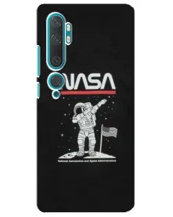 Чехол для Xiaomi Mi Note 10 с картинкой «NASA — шагаем по Луне»
