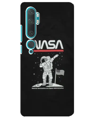 Чехол для Xiaomi Mi Note 10 с картинкой «NASA — шагаем по Луне»