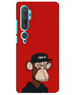 Чехол для Xiaomi Mi Note 10 с картинкой «Bored Ape — красный фон»
