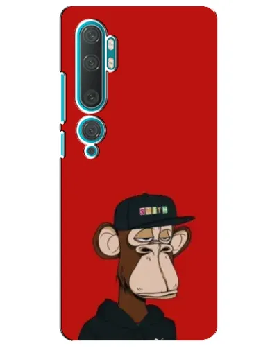 Чехол для Xiaomi Mi Note 10 с картинкой «Bored Ape — красный фон»