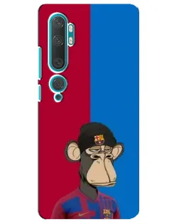 Чехол для Xiaomi Mi Note 10 с картинкой «Bored Ape — фанат Барсы»