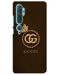 Чехол для Xiaomi Mi Note 10 с картинкой «Gucci — золотая бабочка»