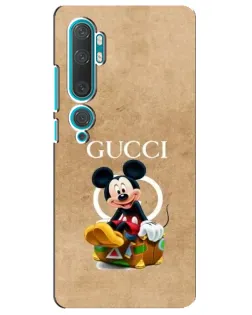 Чехол для Xiaomi Mi Note 10 с картинкой «Микки Маус Gucci — крафт»