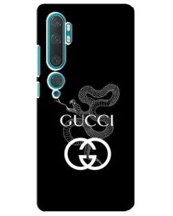 Чехол для Xiaomi Mi Note 10 с картинкой «Gucci — серебряная змея»